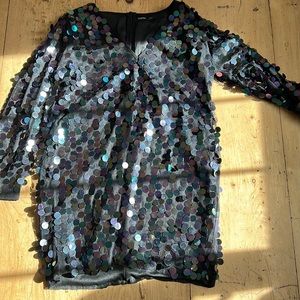 Long sleeve sequin dress
